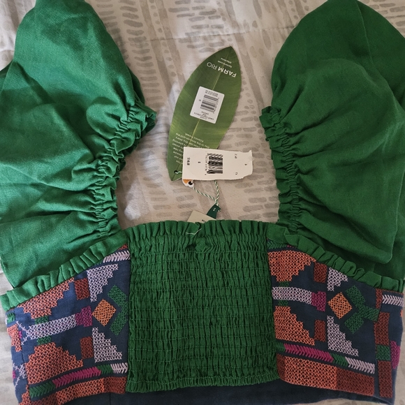 Farm Rio Embroidered Green Top - Picture 3 of 4